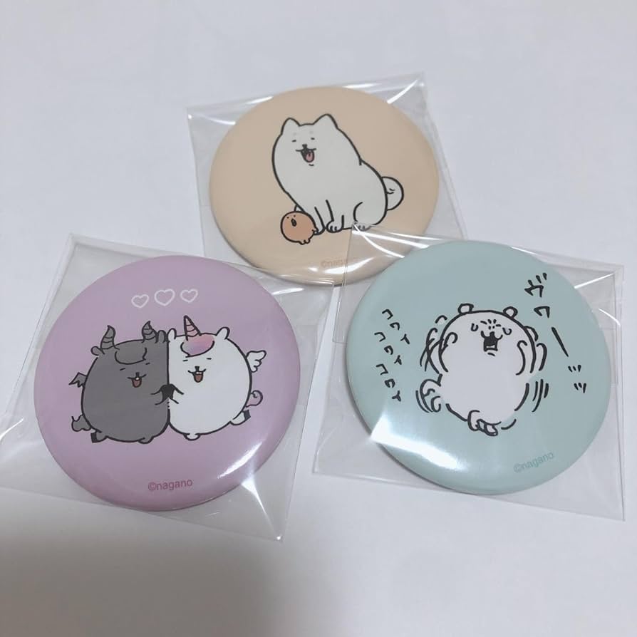 自分ツッコミくま ナガノのくま コロッケ 缶バッチセット 自分ツッコミくまカフェ ナガノのくま もぐらコロッケ 缶バッジ